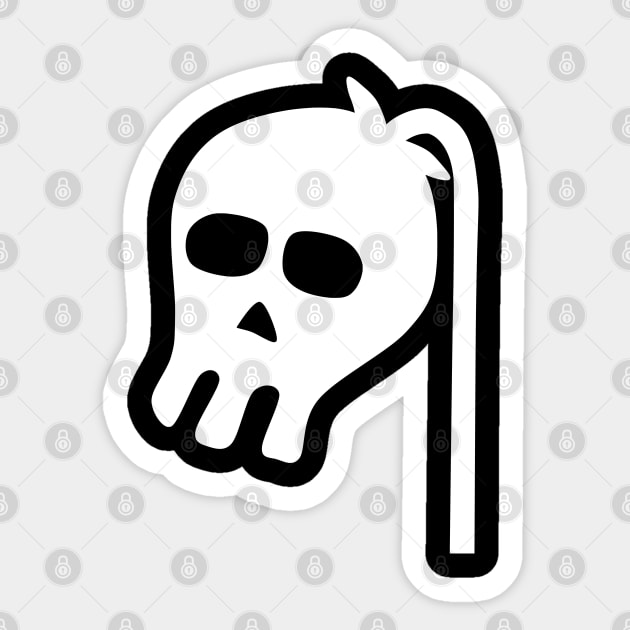 White Skull Bell Single Spring Flower Sticker by GoreInTheCorner